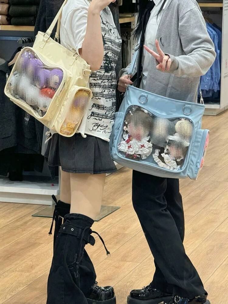 새로운 일본 스타일 패션 스트리트 캐주얼 대용량 경량 방수 나일론 토트백, 여성 및 남성에게 적합, 일상 쇼핑, 통근, 파티, 휴일 선물, 다기능 숄더 & 크로스바디 백 - 멀티컬러 - 보기 6