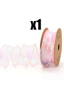 Rainbow & Watercolor Mermaid Tail Organza Ribbon,Suitable For Mother's Day, Themed Parties, Birthday Parties, Wedding Parties, Wedding Anniversaries, And Bridesmaid Gifts Wrapping. - 均碼 - 查看 13