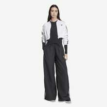 Adidas Oversized Woven Track Pants Women's White/Black JD3390 - 黑色 - 查看 5