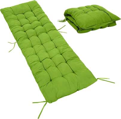 Aafan Extra Thick Full Length Gravity Chair Only Cushion, Soft Fill, Quilted Design, Breathable Fabric, Comfortable Seat With Ties Indoor & Outdoor Use - Only Cushion - 170 X 53 X 8 Cm