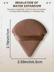50/20/10/5/1 Pc Triangle Powder Puff Reusable Multi-Functional Makeup Tool For Liquid Foundation, Isolation Cream, BB Cream, Sunscreen, Air Cushion, Blush, Etc. Perfect Replacement For Your Brushes, Free Your Hands Essential For Travel And Home - Brown - View 3