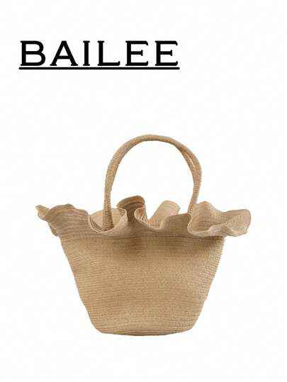 BAILEE Brand New Casual Fashion Lace Woven Bucket Bag, Ideal For Beach Vacation. Unique Petal Edge Design Exudes A Vacation Vibe. Enough Capacity To Hold Sunhat, Fashionable Sunglasses, Water Bottle, Umbrella, Camera, Tablet, Etc. Suitable For Daily Outings, Leisure Shopping, Beach Activities, Matching Outfits, Photo Shoots, And Parties. An Excellent Gift Choice For Family, Friends Or Lovers On Birthdays, Holidays, And Special Occasions.
