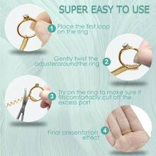 KLONKEE Gold Tone Ring Adjuster, Suitable For Loose Rings, 4/8/12 Pcs Plastic Protector Rings In Different Sizes For Jewelry Adjustment, Unisex Invisible Coil Wrap Style Ring Tightener, Just Insert To Reduce Ring Size Without Resizing - Yellow Ring Adjustment Pad - View 4