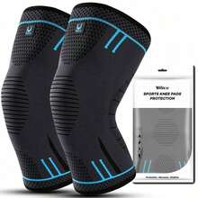 Kyncilor 1Pc Knee Brace Shockproof Protection Breathable Anti-Collision Sports Knee Support Guard Covers Basketball Antiskid Kneepads - 彩色 - 查看 12