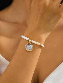 1pc Fashionable Versatile Summer New Arrival Beach Ocean Style Shell Pendant Women Bracelet (No Gift Box) - Multicolor - View 1