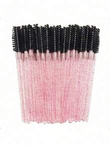 Bộ 200/100/50/10 cọ chuốt mi, cọ chuốt mascara (kèm hộp đựng), cọ kẻ lông mày dùng một lần, cọ nối mi, cọ kẻ lông mày, cọ dầu thầu dầu (dạng bột pha lê) - màu đen - Xem 8