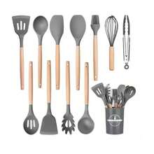 12-Piece Silicone Non-Stick Kitchen Utensil Set - Spatula And Spoon - Dark Grey - View 3