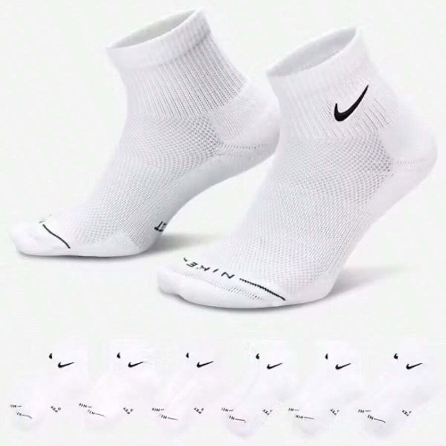 Nike Everyday Elevated Ankle Socks 6 Pack HQ8031-901 - 黑白 - 查看 1