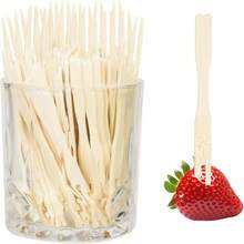 100 Pcs Wooden Cocktail Forks, 3.5 Inch Decorative Bamboo Skewers For Appetizers, Charcuterie Boards, Fruit, And Party Drinks - 1 - View 2