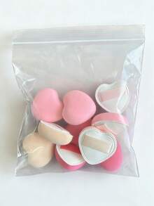棉花糖心形超柔软化妆海绵，干湿两用粉扑，适用于粉底，化妆必备品 - 彩色 - 查看 3