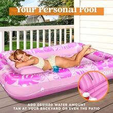 SLOOSH Inflatable Pool Lounge Chair, Extra Large Adult Floating Bed With Pillow, 4-In-1 Sunbathing Raft, Inflatable Pool Party Gift, XL Size - Hot Pink - Floating Liner - View 3