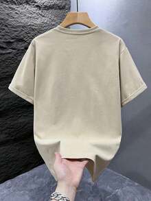 New 2026 Men's Summer Graphic T-Shirts,GRDR Men's Fashionable Loose Fit Short Sleeve T-Shirt |   Exquisite Design |   Summer Essential |   Easy To Match |   Showcase Your Style100% Cotton,Free Shipping,  Within 24 Hours - Màu be - Xem 3