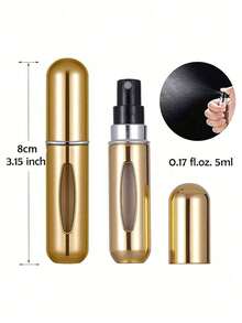 1/3/5个装香水可灌装瓶喷雾瓶分配器迷你便携式空液体容器旅行必备旅行收纳包，适用于海滩、夏季度假、返校季、假期露营等场合，是学校用品、假日必备配件的理想之选。女士香水、男士香水、沙滩香水瓶 - 彩色 - 查看 10