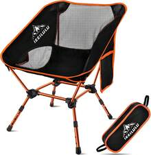 2 pezzi Sedia da campeggio portatile, ultra leggera e pieghevole, carico massimo 130 kg, adatta per campeggio, giardino, spiaggia, pesca, picnic, viaggio (arancione) - Arancione - 1 pz - Visualizzare 1