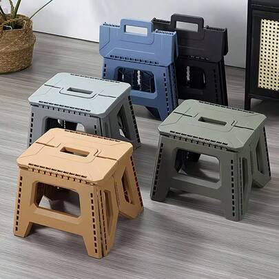 1 pièce Tabouret pliant épais et robuste - Convient pour une utilisation intérieure et extérieure, le camping, les fêtes, les pique-niques et la pêche | Fabriqué en matériau PP durable, design carré, convient aux adultes, capacité de charge 150 kg, très grande taille