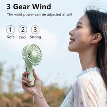 Foldable Handheld Mini Fan, Dual-Use Desktop & Portable, USB Rechargeable 3-Speed Quiet, Student Dorm Personal Neck Fan, 1200mAh Large Capacity Long-Lasting - Handheld Folding Model - View 6