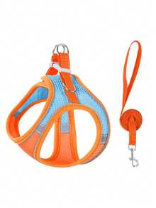 Reflective Vest-Style Dog Leash For Kittens, Small Dogs & Cats, Chest Harness Leash To Prevent Pulling, Escape-Proof For Small Pets - Multicolor - View 14