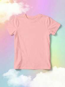 SHEIN | Care Bears Áo thun nữ màu hồng dễ thương, thiết kế hợp tác độc đáo, thoải mái khi mặc, dễ dàng phối hợp với nhiều phong cách. - màu hồng nhạt - Xem 2
