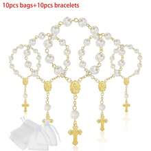 Bộ 30 vòng tay tràng hạt hoa hồng mini, vòng tay tràng hạt hoa hồng 3D bằng acrylic, kèm túi vải organza, thích hợp làm quà tặng lễ rửa tội, quà tặng lễ rước lễ lần đầu, quà lưu niệm tiệc tùng, quà cưới và nhiều dịp khác. - vàng vàng - Xem 12