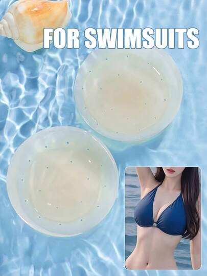 4对8.5厘米超薄硅胶乳贴，可重复使用，隐形无痕，适用于泳装、露背装和露肩装，防水防滑乳贴