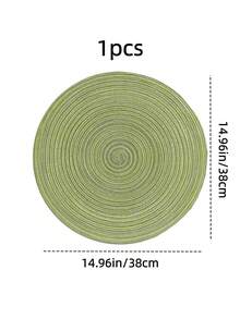 4pcs/6pcs/8pcs/15-Inch Round Woven Washable Placemats For Kitchen Table, Great For Home Gatherings And Wedding Parties (Green) - Green - View 15