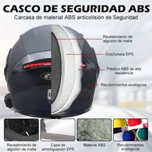 "Casco Abatible para Moto con Bluetooth y Luz LED – Certificación DOT,  y Tecnología Avanzada" - Negro1 - Ver 9