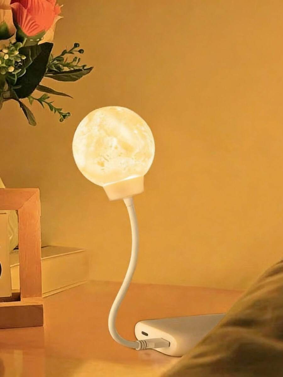 1个智能LED夜灯。创意月亮造型。USB床头灯。暖光。适用于书桌、卧室和客厅。氛围照明。智能照明。节日礼物。