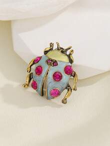 Một chiếc ghim cài hình bọ cánh cứng đính đá dành cho nữ, một loại ghim cài hình côn trùng, thích hợp để cài lên túi xách, áo len, áo khoác, mũ, giày dép, váy và bộ vest. - Bọ cánh cứng (4650) - Xem 4