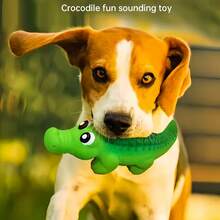 1pc Durable Rubber Alligator Chew Toy, Designed For Chewing Dogs, Available In 4 Colors. This Latex Toy In Alligator Shape Makes Interesting Sounds And Has A Teeth Cleaning Design, Suitable For All Dog Breeds. Dog Toy. - Multicolor - View 5