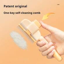 1 món đồ dùng cho thú cưng, dụng cụ tắm và chải chuốt cho thú cưng nhỏ, bàn chải cho động vật nhỏ, lược chải lông tự làm sạch cho mèo/chó, dụng cụ loại bỏ bọ chét, bàn chải răng dày hình chữ Y - Nhiều màu - Xem 7