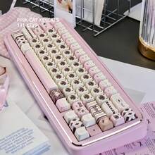 Pink Cat Cute Keycaps, High-Quality DIY 5-Sided Sublimation, Fit Mechanical Keyboard, Keycaps Only (Not Full Keyboard) - View 4