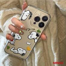 Miniso 名创优品史努比秋季透明TPU手机壳，适用于iPhone 17/17 Pro/17 Pro Max/17 Air/16/15/14/13/12/11/X系列，iPhone 17 Pro Max手机壳，iPhone 17 Pro手机壳，iPhone 17手机壳，圣诞礼物，送给女朋友 - 無色 - 查看 3