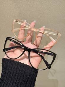 Fashionable Women's Daily Glasses, High-Definition Super-Light Cat-Eye Non-Prescription Glasses, Fake Glasses, Lightweight , Fashionable Frames, Metal Hinges, Comfortable And Snug Fit, Elegant Retro Minimalist Versatile Frames, Suitable For Travel, Party, Photography, Leisure, Beach, Music Festival, Outdoor, Vacation, Golf, Hiking, Fishing, Sports, Street Style, Birthday, Valentine's Day, Summer, Ideal Gift For Women. - Multicolor - View 2