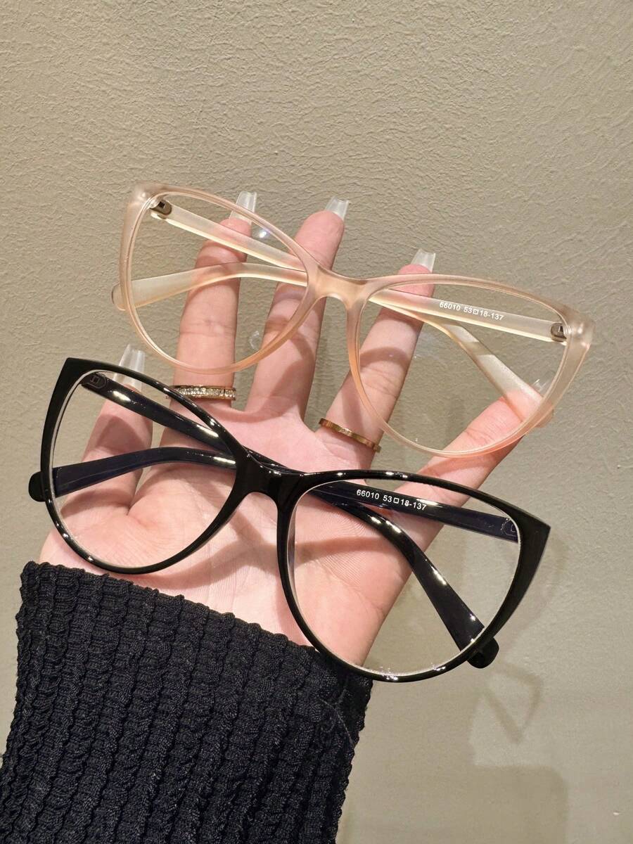 Fashionable Women's Daily Glasses, High-Definition Super-Light Cat-Eye Non-Prescription Glasses, Fake Glasses, Lightweight , Fashionable Frames, Metal Hinges, Comfortable And Snug Fit, Elegant Retro Minimalist Versatile Frames, Suitable For Travel, Party, Photography, Leisure, Beach, Music Festival, Outdoor, Vacation, Golf, Hiking, Fishing, Sports, Street Style, Birthday, Valentine's Day, Summer, Ideal Gift For Women.