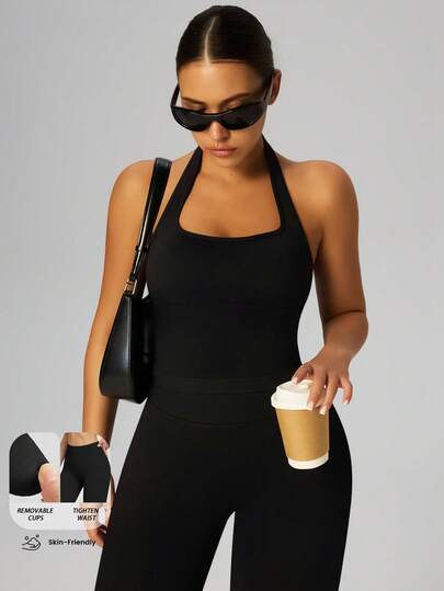 Yefecy Outdoor Gym Tops For Women High Support, Seamless Padded Racerback Sports Bras For Yoga Gym Running And Workout