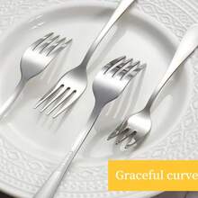 5Pcs/1pc Stainless Steel Flatware Set - Long Handle Spoon, Tea Spoon, Coffee Spoon, Dinner Fork & Table Spoon, Reusable Metal Utensils For Home & Kitchen - Silver - View 7