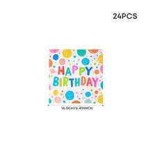 Colorful Polka Dot Birthday Party Tableware Set, Includes 7/9 Inch Disposable Paper Plates, Cups, Napkins, Suitable For Birthday Parties, Festivals, Gatherings, Celebrations, Weddings, Graduations And Other One-Time Party Supplies - Multicolor - View 9