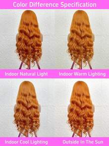 200% Density 5x5 13x4 Lace Front Wigs Human Blended Hair Body Wavy Wig, 8-34Inch Women's High-Density Wavy Curly Hair, 5x5 No Glue Wig, Suitable For Daily Wear, Halloween And Christmas Parties, #350 Ginger For Women As A Gift. - S350 - View 10