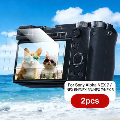 2pcs 9H Tempered Glass Screen Protector For NEX 7 / NEX 5N / NEX-3N / NEX 6 Camera, Ultra-Thin Transparent, Anti-Fingerprint, Anti-Scratch