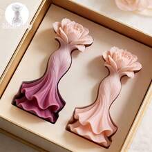 1个3D花裙硅胶模具，优雅波浪裙摆设计，线条流畅，细节丰富，可重复使用，适用于蜡烛、树脂、石膏工艺品、桌面装饰、插花、DIY创意礼物模具，适用于情人节、生日、母亲节、周年纪念日、节日手工制作。 - 花朵裙模具 - 查看 6