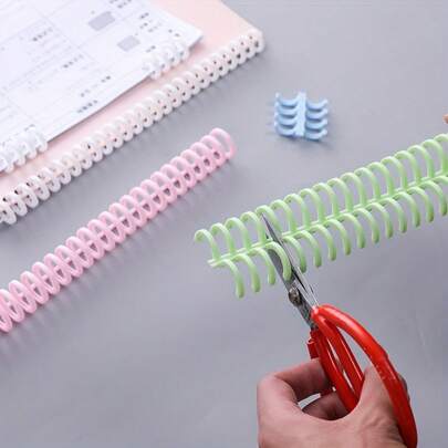 3pcs A4 Loose Leaf Binder Rings, 30 Holes Plastic Coil Binding Rings, Removable B5 Notebook Spiral Rings