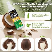 Goiple 2pcs Hydrating & Reviving Wig Milk Spray – 2 - In - 1 Leave - In Conditioner & Detangler, Moisturize Revive Wig & Weave Spray With Tea Tree Oil, Coconut Oil, Aloe Extract – For Human & Synthetic Hair Wigs, Daily Wig Care, Frizz - Free, Smooth & Shiny Finish, Women - 200ml - 查看 9