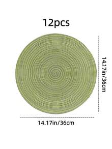 4pcs/6pcs/8pcs/15-Inch Round Woven Washable Placemats For Kitchen Table, Great For Home Gatherings And Wedding Parties (Green) - Green - View 29