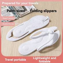Foldable Lightweight Slip-On Sandals, Suitable For Summer Home, Beach, Travel, Office, Unisex - White (flip-flops) - View 12