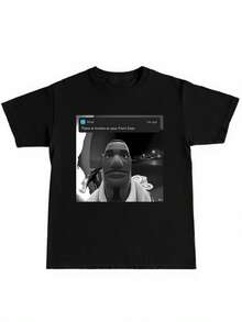 休闲趣味T恤 | 日常穿着 | 爱好爱好者 | 门铃窃贼幽默印花 | 柔软透气面料 | 男女通用黑色 - 黑色 - 查看 1