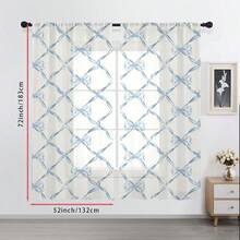 2pcs Sheer Curtains With Romantic Blue Bow Tie Pattern, Soft Translucent Privacy Protection, Rod Pocket Design, Suitable For All Seasons, Multi-Functional Home Decor, Machine Washable, Polyester Material, Adding Romantic Atmosphere To Bedroom, Living Room, Study - Multicolor - View 16