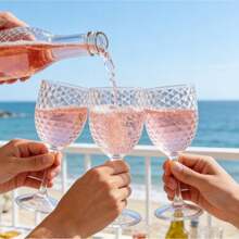 12pcs 13oz Reusable Acrylic Wine Glasses, Unbreakable Champagne Flutes, Crystal Clear Stemware, Suitable For Christmas Party, Bar, Restaurant, Wedding, Baking (Crystal Clear) - View 4