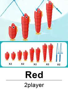 1 Set Extendable Fishing Game, Blind Fishing Challenge With Retractable Small Fish, 4 Different Lengths, Upgraded Hook Design With Lifelike Eyes And Gentle Round Shape, ABS Material, Interactive Tabletop Party Game, Children's Stress Relief Toy And Gift - Multicolor - View 15