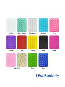 多功能硅胶手机吸盘 - 通用型，强力吸附，易于拆卸和重复使用，适用于平板电脑保护壳和支架，多种颜色可选，送朋友的礼物，万圣节礼物 - 彩色 - 查看 12