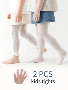 Bộ 2 quần legging cho bé gái, kiểu có đai và không đai, chất liệu lưới thoáng khí, nhẹ và dễ thở, hoàn hảo cho bé mặc hàng ngày. - Nhiều màu - Xem 3